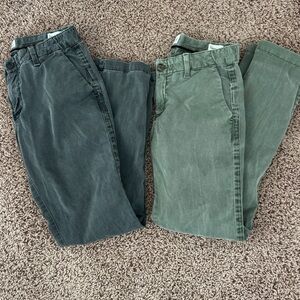 GAP Charcoal Gray and Green Girlfriend Chino Pants Size 0